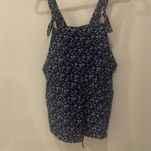 Floral overall romper